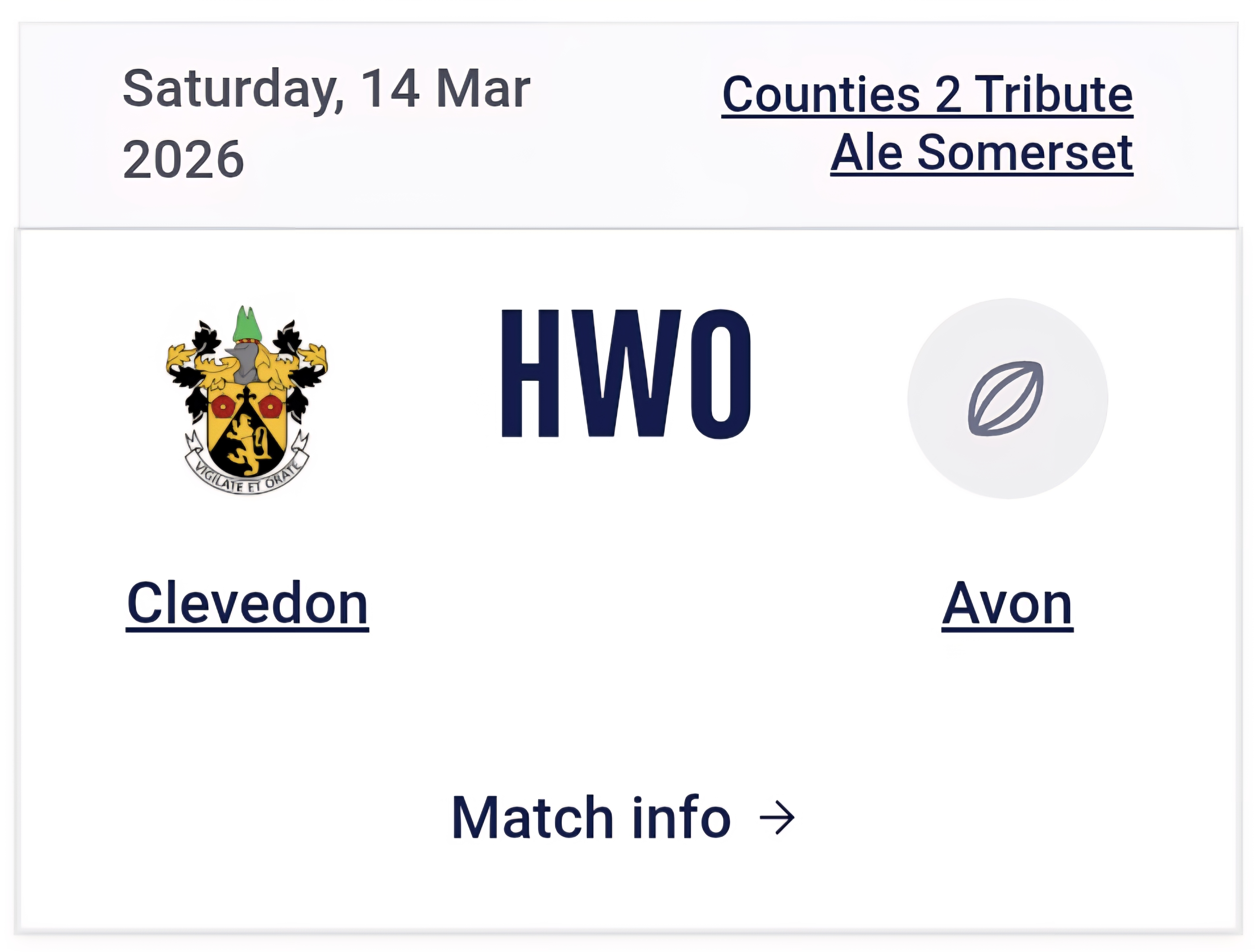 Avon concede the match
