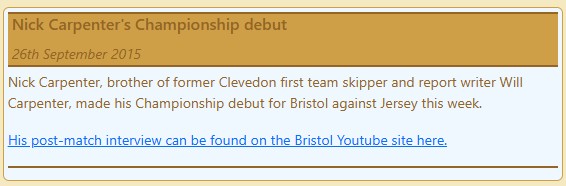 Nick Carpenter Championship debut
