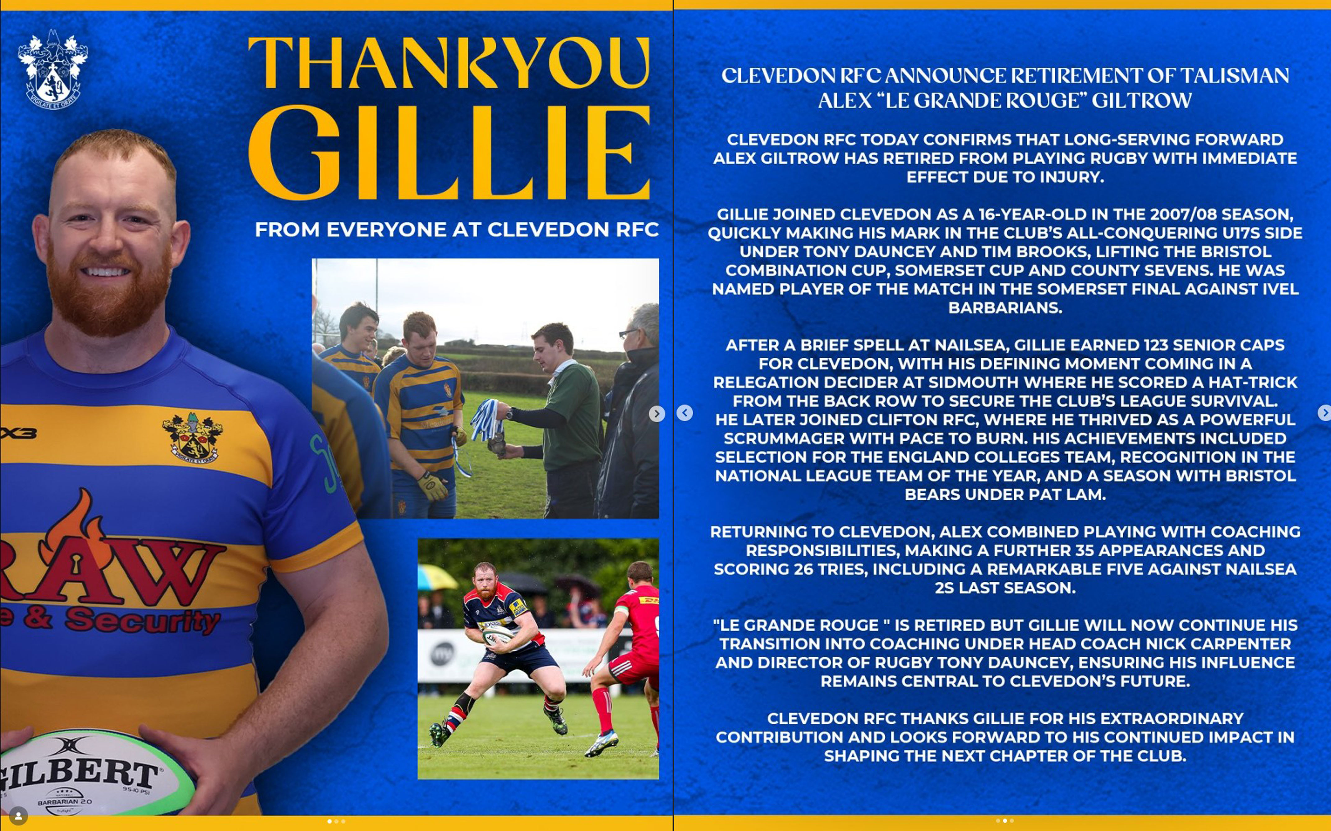 Alex Giltrow Retires