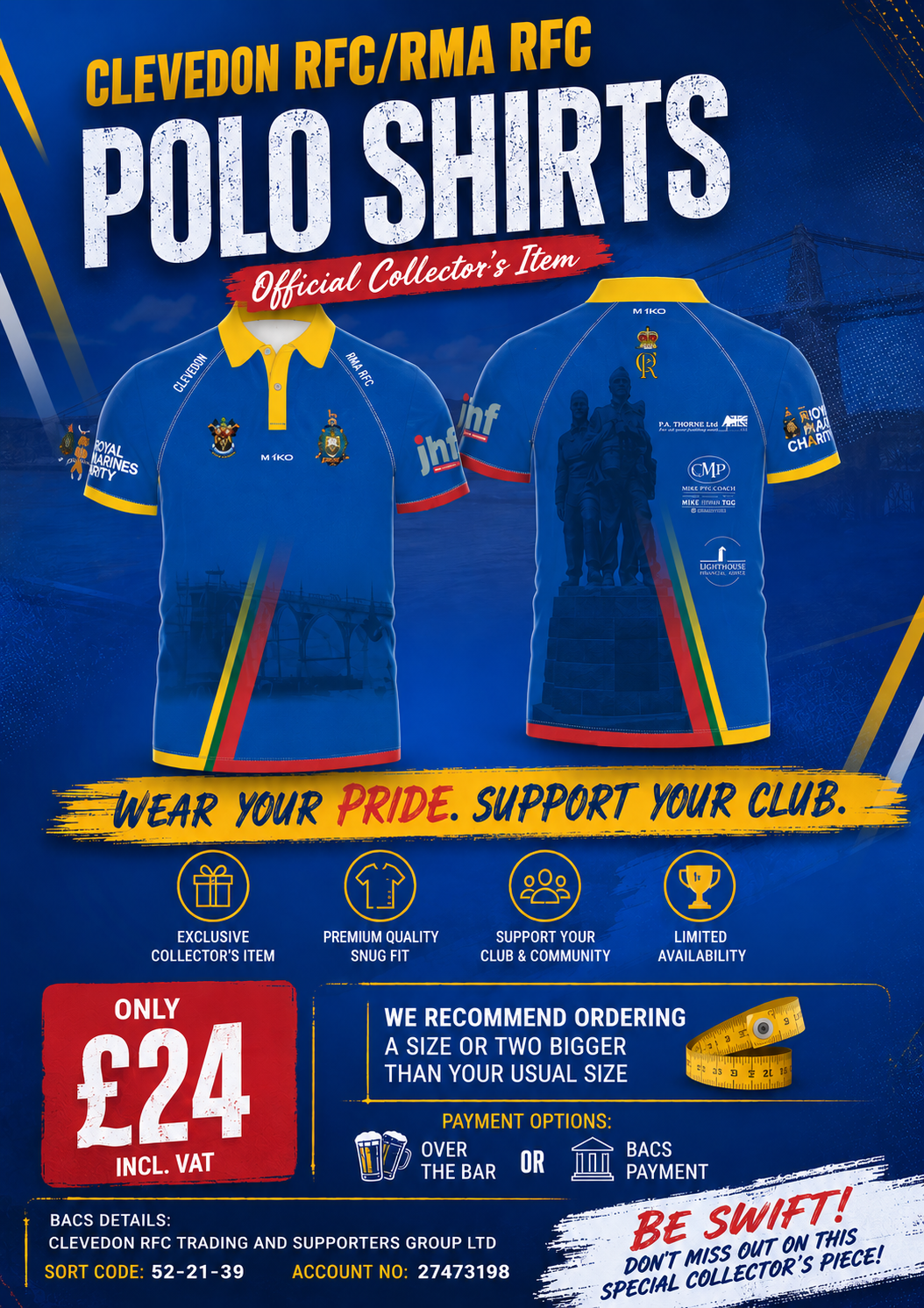 Clevedon RFC/RMA Polo Shirts